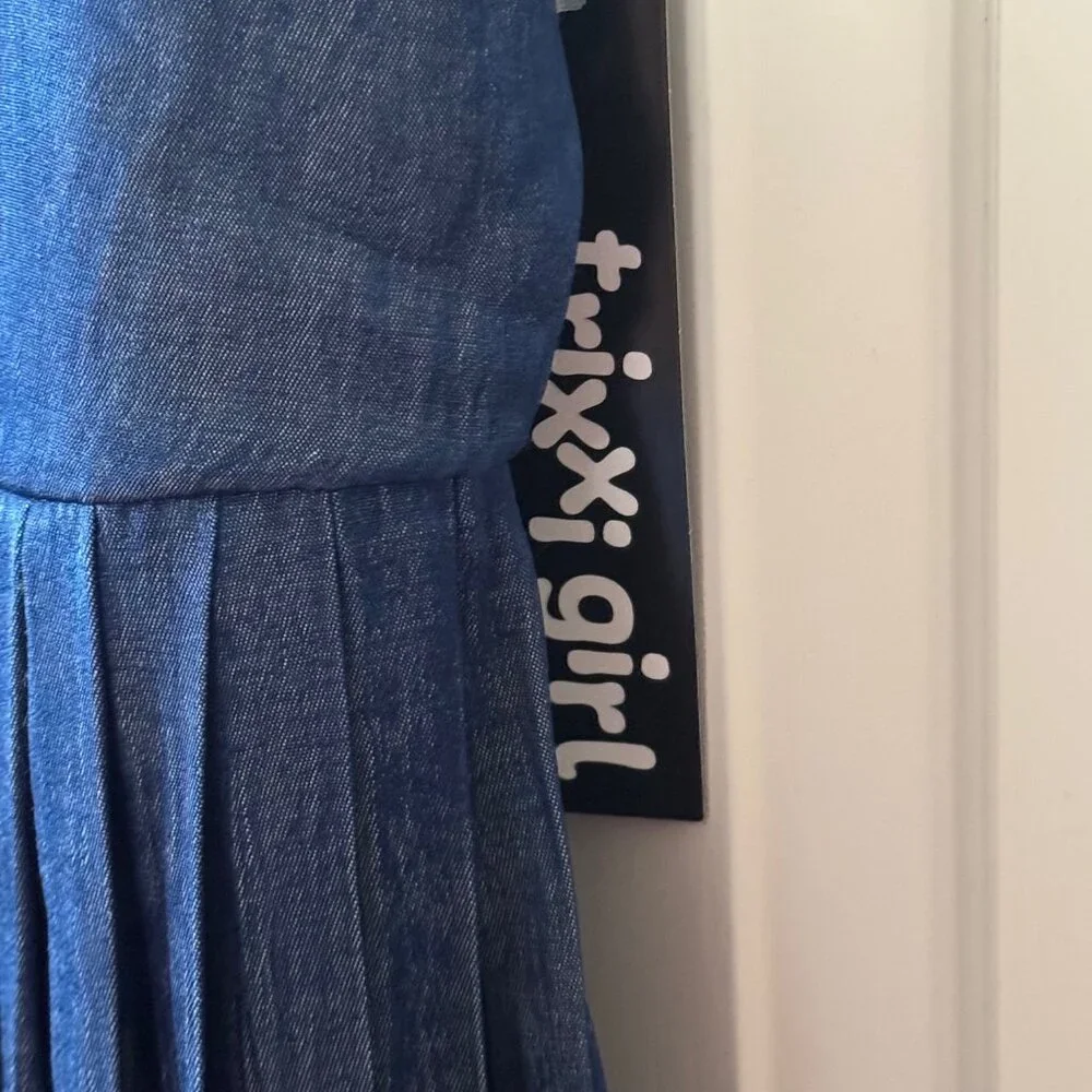 New Trixxi Girl Girls Blue Pleated Dress Size L Large